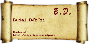 Budai Dézi névjegykártya