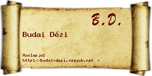 Budai Dézi névjegykártya